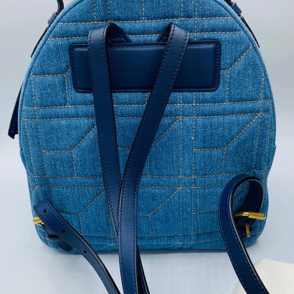 🎉SOLD🎊Gucci Gg Marmont Matelassé Denim Pearl Embellished Backpack Authentic - Picture 13 of 13